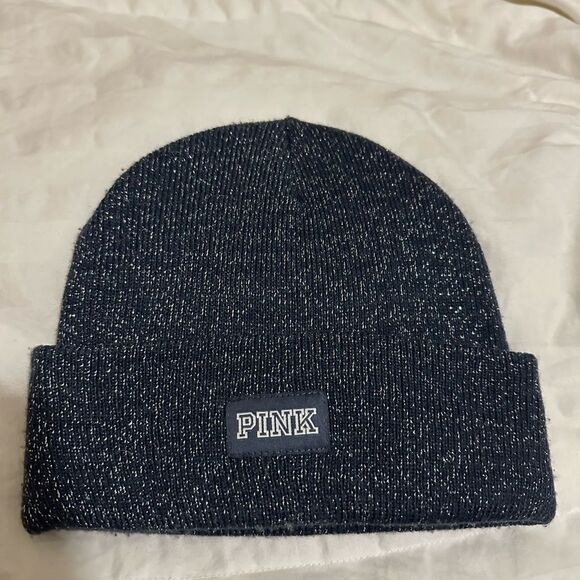 PINK Victoria's Secret Accessories - Sparkly blue PINK Victoria’s Secret beanie